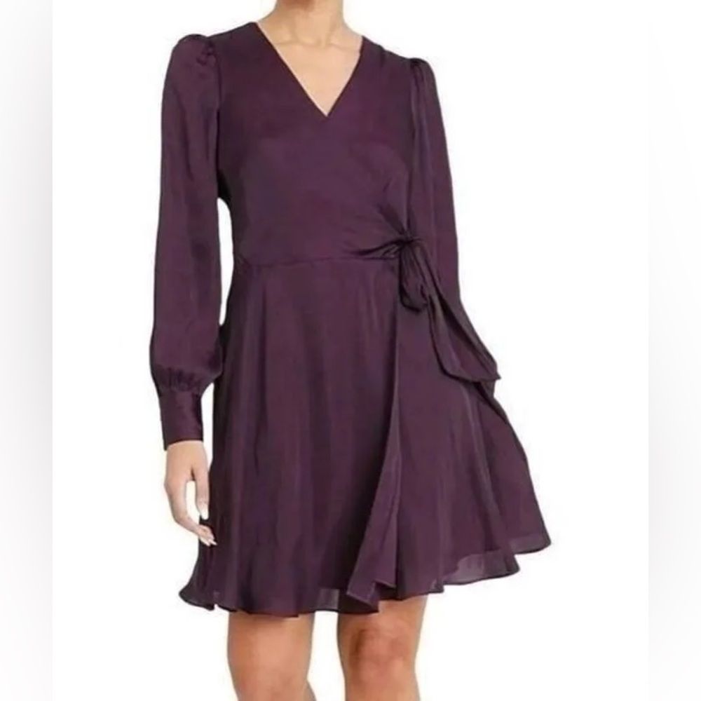 Banana Republic Women Satin Ruffle Wrap Dress